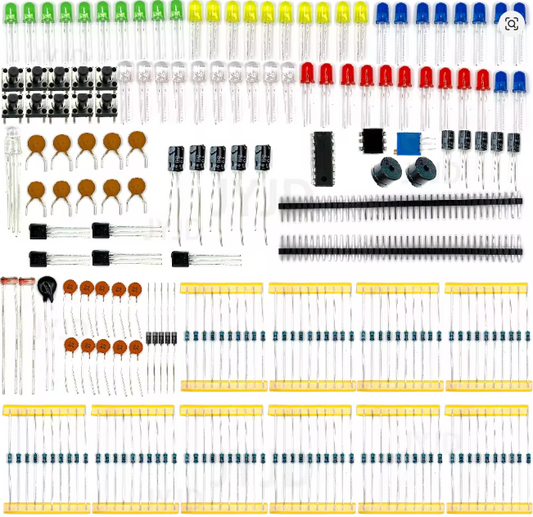 Neues elektronisches Komponenten Basic Starter Kit für Arduino UNO/MEGA2560 Raspberry Pi mit LED-Summer-Kondensatorwiderstand